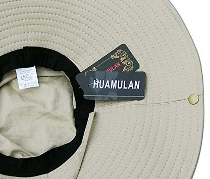 HUAMULAN Men Wide Brim Sun Hat Summer Outdoor Women Bucket Fishing Hats - color: A6-camou-green