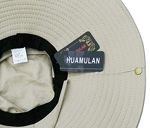 HUAMULAN Men Wide Brim Sun Hat Summer Outdoor Women Bucket Fishing Hats - color: A6-camou-green
