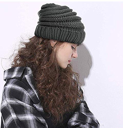 Triple M Plus Winter Chunky Soft Stretch Cable Knit Slouch Beanie Skully Ski Hat/Cap - color: Off-white