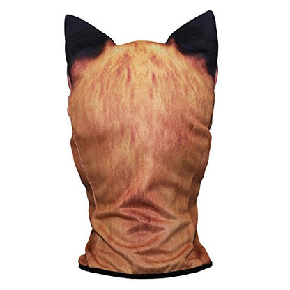 WTACTFUL 3D Animal Ears Balaclava, Breathable Face Mask for Halloween - color: Fox Meb-08