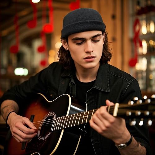 Croogo Beanie Docker Cap Rolled Cuff Brimless Hat Worker Sailor Skullcap - color: Ct49-black