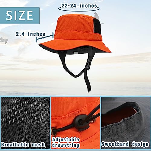 Seektop Surf Bucket Hat with UPF 50+ UV Protection, Waterproof Surfing Hat - color: Orange