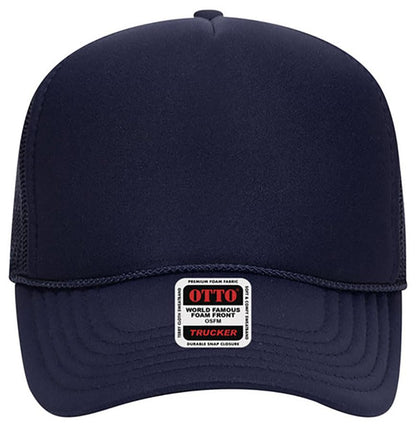 Otto Cap 5-Panel Mid Profile Mesh Back Trucker Hat, OS - color: Navy