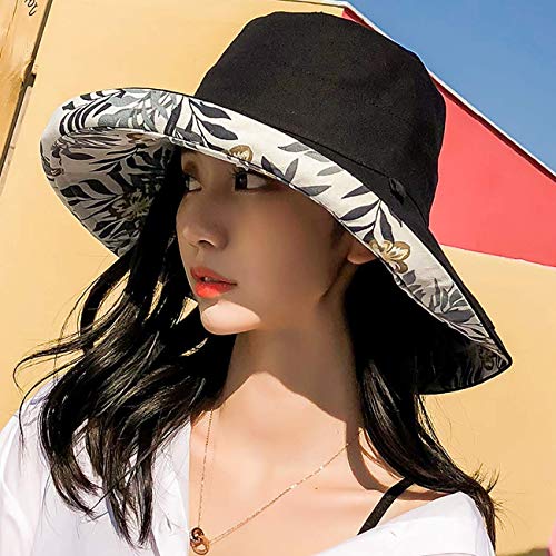 FaroDor Women's Reversible Bucket Hat UV Protection Packable Travel Cap Wide Brim Sun Hats 2026 - color: 2floral-black