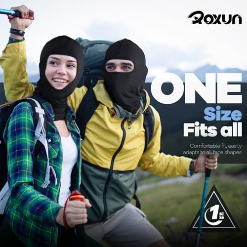 ROXUN Balaclava Ski Mask, 5 Pack Neck Gaiter Motorcycle Summer Cooling - color: B5-black+navy+dark Gray+light Gray+sand