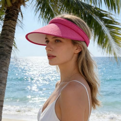 4 Pcs Wide Brim Sun Visor Hat for Beach Summer Women