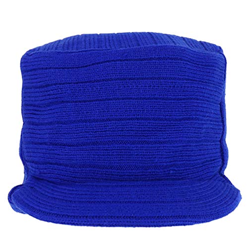 Armycrew Flat Top Army Style Knitted Visored Beanie Cap - color: Royal