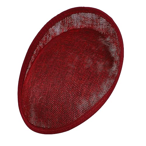 Linen Fascinators Hat Base Colrful Pillbox Hat Percher Headwear Elegant Fascinator Hat Base Pillbox Hat Wine Red Blended - color: Wine Red