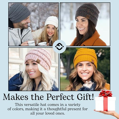 Funky Junque Adult Winter Beanie Slouchy Knit Skull Cap - color: Purple - Confetti