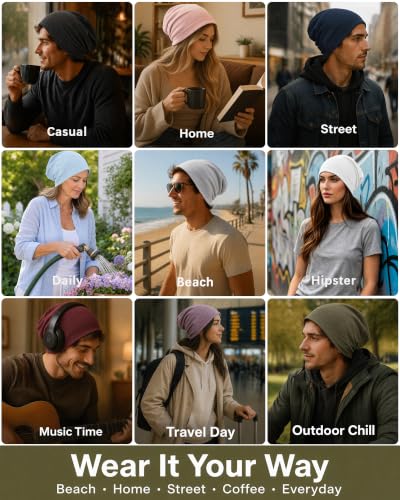 vidsel 100% Cotton Slouchy Beanie, Lightweight Summer Hats for Women Men - color: 1pc Army Green, size: Medium