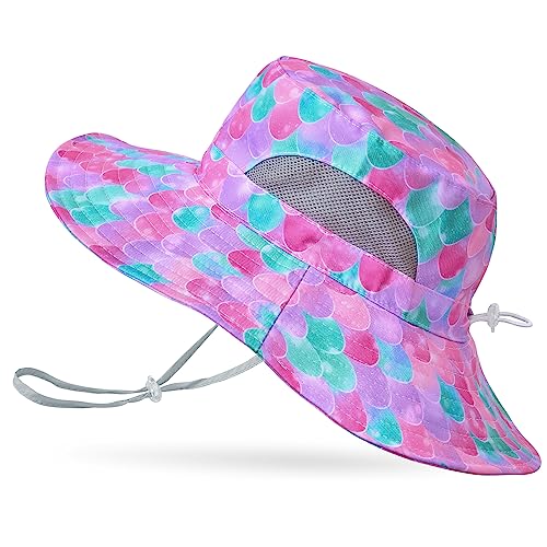 ICOSY Kids Sun Hat, UPF 50+ Girls Beach Hat for Toddler Kids - color: Fuchsia