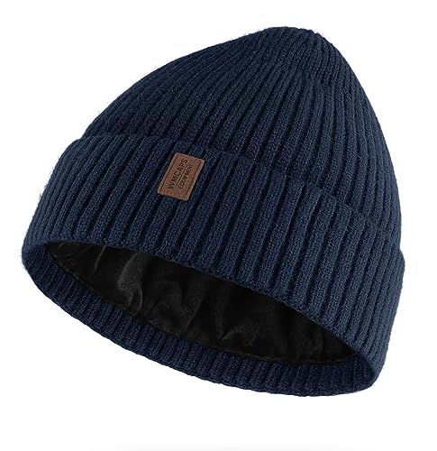 Wmcaps Winter Beanie for Men Women Fleece Lined Hat Warm Cuffed - color: Navy Blue