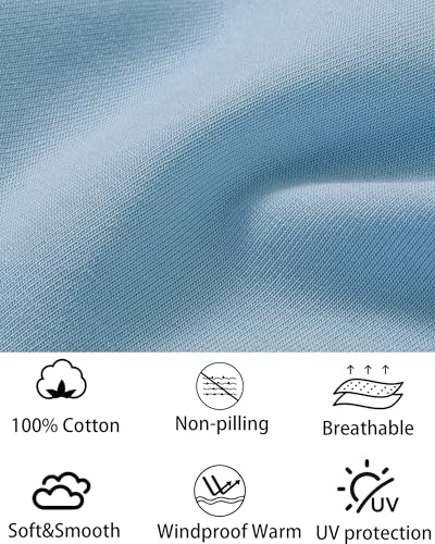 ROYBENS 100% Cotton T-Shirt Beanie for Women Men Slouchy Soft Skull Cap - color: 1pcs-light Blue