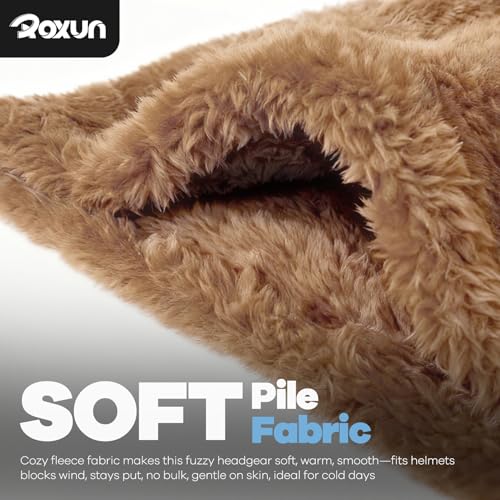 ROXUN Ski Mask Fleece Balaclava, Windproof Face Mask Winter Warm Neck Cover - color: Camel