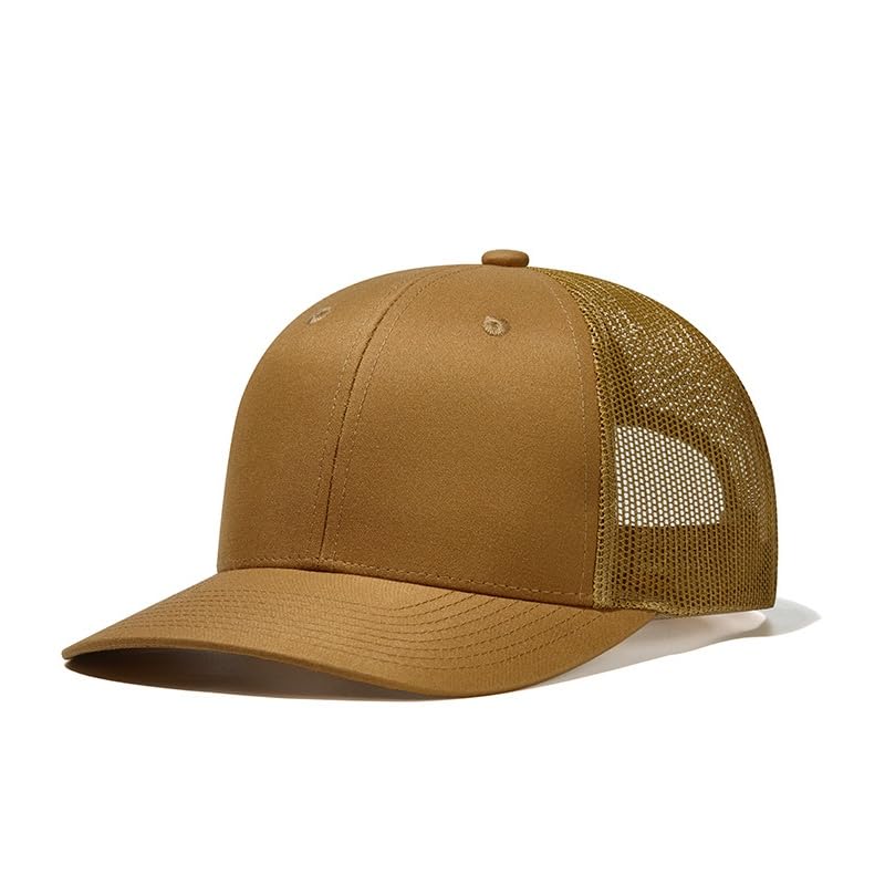 TOPTIE 6-Panel Baseball Cap, Adjustable Snapback Trucker Hat with Mesh - color: Biscuit