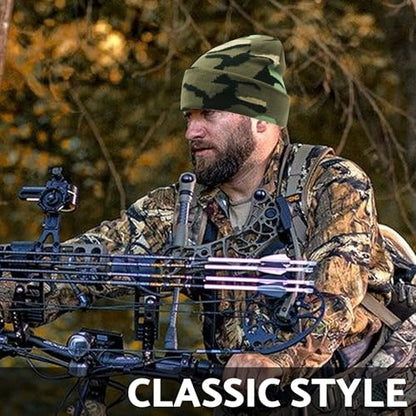 PFFY Beanie for Men Women Unisex Knit Cuffed Winter Beanies Hats Skull Cap - color: Camo Brown