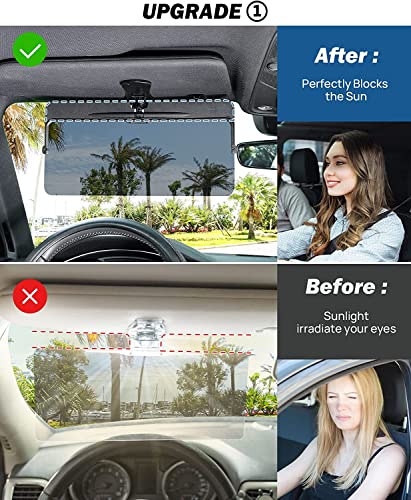 JOYTUTUS Sun Visor Extender for Compact SUVs and Sedans, Universal Anti-Glare Polarized Sun Visor Easy to Install, UV400 Visor Extension Protect from Glare/UV Ray/Stray Light, Safe Driving for Car - size: Medium 12"*6"
