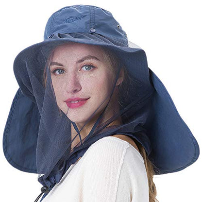 Palmyth Head Net Hat, Sun Hat Safari Hat - color: Navy