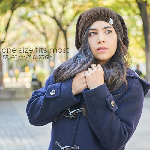 CHARM Oversized Winter Slouchy Knit Beanie - color: Blue