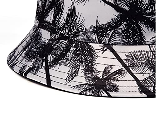 Quanhaigou Unisex Sun Hats, Fashion Beach Bucket Hat for Men Women,Summer Outdoor Boonie Cap Breathable Packable - color: Coco Black White