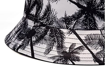 Quanhaigou Unisex Sun Hats, Fashion Beach Bucket Hat for Men Women,Summer Outdoor Boonie Cap Breathable Packable - color: Coco Black White