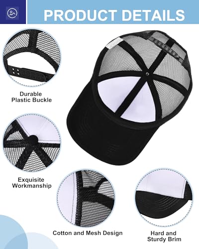 Coume 12/16/20/24 Pcs Mesh Hat - color: Black and White Patchwork Colors