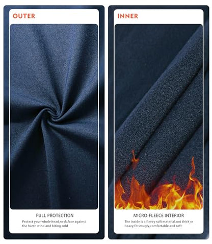 Winter Balaclava Ski Mask for Men Women Thermal Face Mask Breathable Face Cover for Cold Weather Motorcycle Snowboard - color: Navy Blue(with Breath Hole)