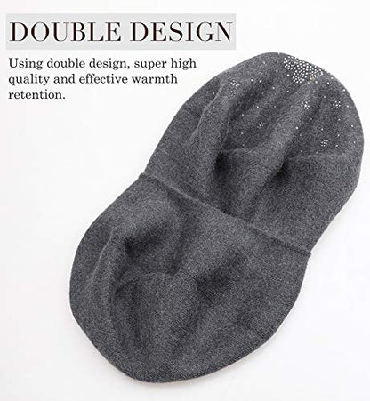 Sumolux Women Beret Hat French Wool Beret Beanie Cap Classic Solid Color - color: Dark Grey, size: One Size