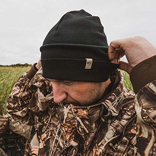 100% Merino Wool Cuff Beanie - Warm Winter Hat - Novelty Beanie - Toque - color: Black