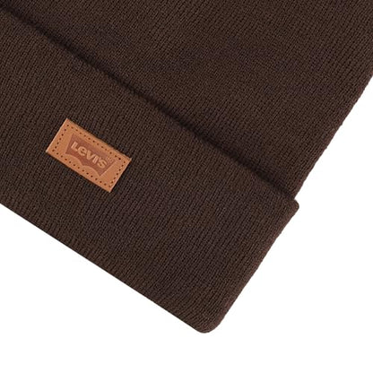 Levi's Mens All-Season Hero Beanie Soft Knit Cuffed Winter Hat, Warm & Comfortable Everyday Style - color: Chocolate
