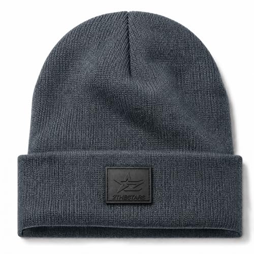 Winter Beanie Men Women Heavyweight Stretch Knit Cuffed Hat - color: Charcoal