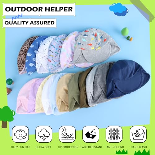 Duoyeree UPF 50+ Baby Sun Hat, Ear & Neck Protection for Toddlers - color: 1a4-whale, size: 0-6 Months
