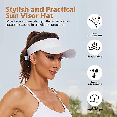 Zando 3.2" Structured Brim Visor Hats for Women, UPF 50+, Golf/Tennis - color: American Flag
