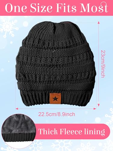 JaGely 8 Pieces Women Winter Hats and Gloves Set Women Warm Touchscreen Knitted Lined Gloves Winter Beanies - color: Black,turmeric,medium Pink,blove