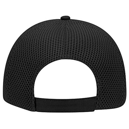 OTTO Cotton Twill w/Polyester 6 Panel Low Profile Air Mesh Baseball Cap - color: Black