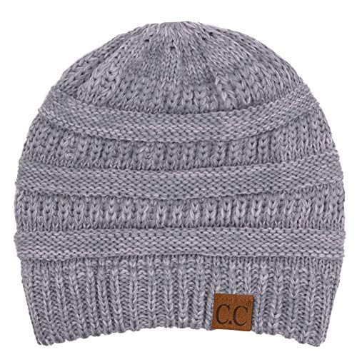 C.C Exclusives Cable Knit Beanie - Thick, Soft & Warm Chunky Beanie Hats - color: 2 Tone Grey