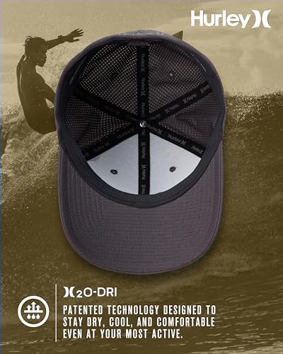 Hurley Mens Baseball Cap, H2O-Dri Stretch Fitted Hat with Curved Bill - color: Stone, size: Small-Medium