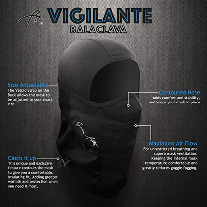 Grace Folly Full Balaclava Ski Face Mask. Use for Snowboarding & Cold Winter Weather Sports - color: White