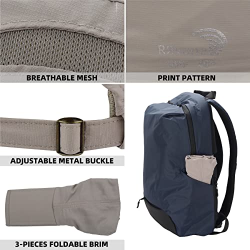 Folding UPF50+ Sun Protection Hat - color: Sand-b, style: Classic