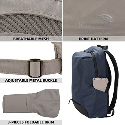 Folding UPF50+ Sun Protection Hat - color: Sand-b, style: Classic