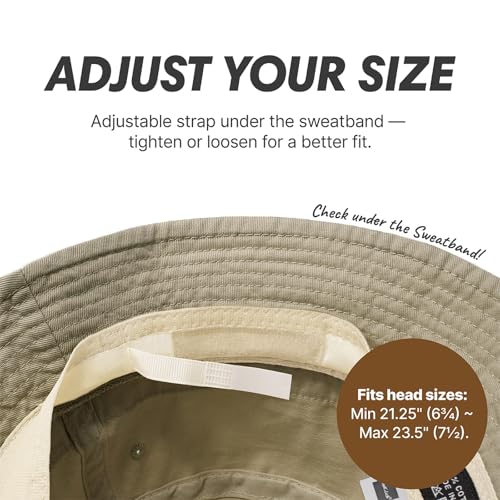 Hot Summer Bucket Hat - Trendy Cotton Sun Hat for Beach, Golf, Fishing - color: Khaki