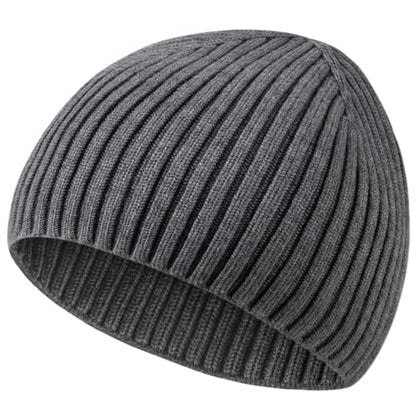 Wool Knit Beanie Hats for Men Women,Cuffless Winter Skull Caps - color: 1-light Grey