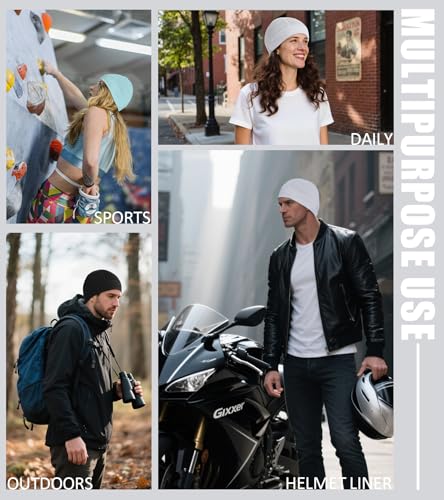 Skull Cap Helmet Liner for Men Women Cooling Hat Running Beanie - color: Set C-black,white,mint Green