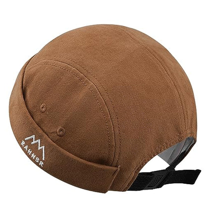 Croogo Swag Brimless Hats Rolled Cuff Beanie Docker Cap 5 Panel Hat Caps Fisherman Leon Hat Skullcap Daily Landlord Hats - color: Dbh03-brown