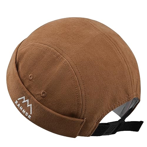 Croogo Swag Brimless Hats Rolled Cuff Beanie Docker Cap 5 Panel Hat Caps Fisherman Leon Hat Skullcap Daily Landlord Hats - color: Dbh03-brown
