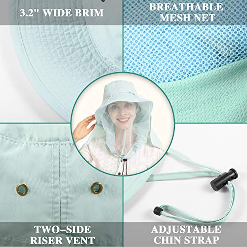 Palmyth Head Net Hat, Sun Hat Safari Hat - color: Julep