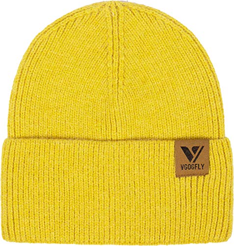 Vgogfly Slouchy Beanie Hats for Women Winter Knitted Caps Soft Warm Ski Hat Unisex - color: Yellow