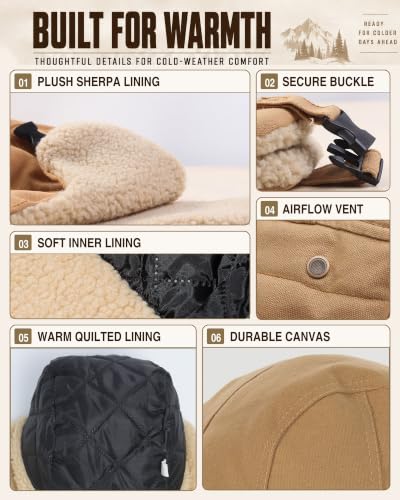 Aviator Hat with Goggles Adult Vintage Pilot Hat Costume Winter Bomber Hat Fur Ear Flaps Trapper Hat Men Women - color: Khaki Hat + Yellow Glasses