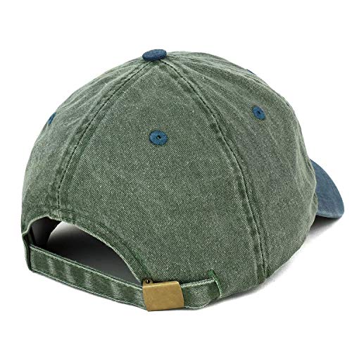 Trendy Apparel Shop Low Profile Unstructured Pigment Dyed Two Tone Baseball Cap - color: Olive Navy