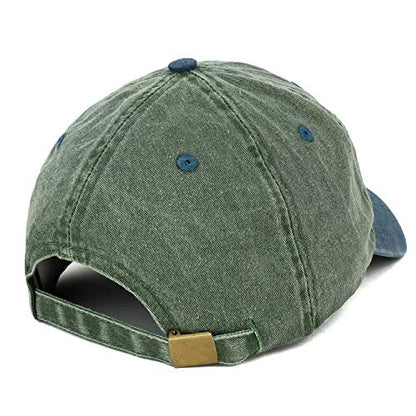 Trendy Apparel Shop Low Profile Unstructured Pigment Dyed Two Tone Baseball Cap - color: Olive Navy